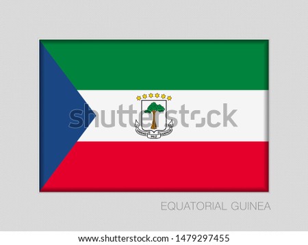 Flag of Equatorial Guinea. National Ensign Aspect Ratio 2 to 3 on Gray Cardboard. Vector