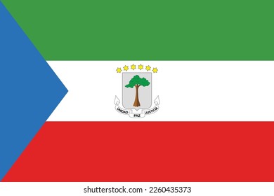 Flag of Equatorial Guinea. Official colors. Correct proportion. Vector illustration