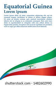 Flag of Equatorial Guinea, Republic of Equatorial Guinea. Template for award design, an official document with the flag of Equatorial Guinea. Bright, colorful vector illustration.