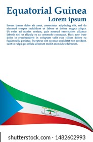 Flag of Equatorial Guinea, Republic of Equatorial Guinea. Template for award design, an official document with the flag of Equatorial Guinea. Bright, colorful vector illustration.