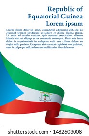 Flag of Equatorial Guinea, Republic of Equatorial Guinea. Template for award design, an official document with the flag of Equatorial Guinea. Bright, colorful vector illustration.