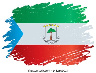 Flag of Equatorial Guinea, Republic of Equatorial Guinea. Template for award design, an official document with the flag of Equatorial Guinea. Bright, colorful vector illustration.