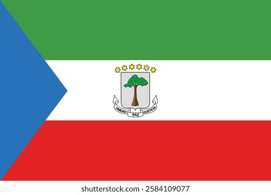 The flag of Equatorial Guinea,  The six stars on the flag represent Equatorial Guinea's mainland and five islands.