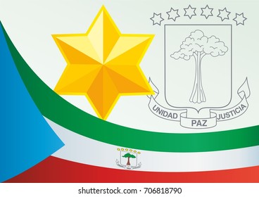 Flag of Equatorial Guinea, template for the award, an official document with the flag and the symbol of Equatorial Guinea