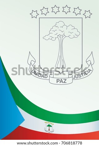 Flag of Equatorial Guinea, template for the award, an official document with the flag and the symbol of Equatorial Guinea