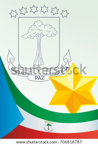 Flag of Equatorial Guinea, template for the award, an official document with the flag and the symbol of Equatorial Guinea