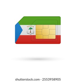 Flag of Equatorial Guinea. Vector illustration of SIM Card with flag on white background