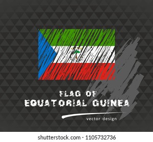 Flag of Equatorial Guinea, vector pen illustration on black background