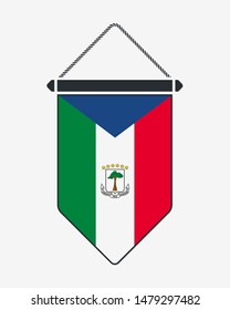 Flag of Equatorial Guinea. Vector Sign and Icon. Vertical Pennant. Vector Isolated