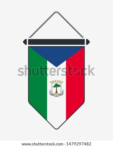Flag of Equatorial Guinea. Vector Sign and Icon. Vertical Pennant. Vector Isolated