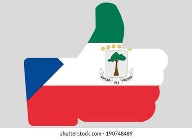 The flag of Equitoral Guinea in a Thumbs Up Icon