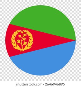 Flag of Eritrea. Eritrea circle flag logo icon computer vector illustration design. Checkerboard background.