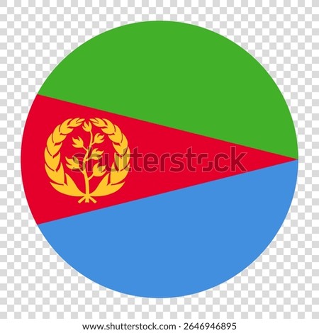 Flag of Eritrea. Eritrea circle flag logo icon computer vector illustration design. Checkerboard background.