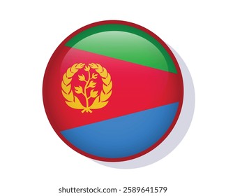 Flag Eritrea circle round frame vector design
