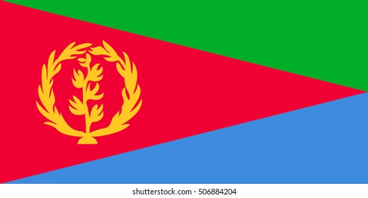 Flag of Eritrea in correct size, proportions and colors. Accurate official standard dimensions. Eritrean national flag. African patriotic symbol, banner, element, background. Vector illustration