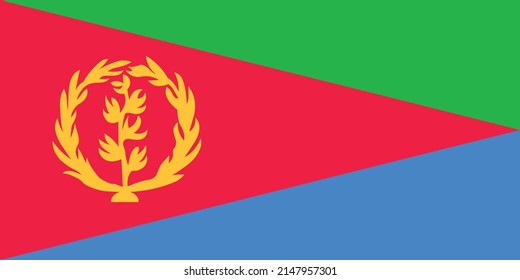 Flag of Eritrea. Eritrean national symbol in official colors. Template icon. Abstract vector background.