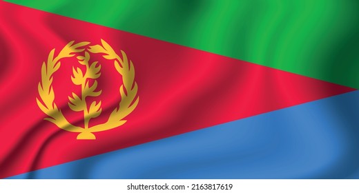 Flag of Eritrea. Eritrean national symbol in official colors. Template icon. Abstract vector background.