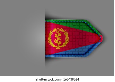 Flag of Eritrea in the form of a glossy textured label or bookmark. Vector illustration.