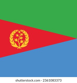 The flag of Eritrea. Flag icon. Standard color. A square flag. Computer illustration. Digital illustration. Vector illustration.
