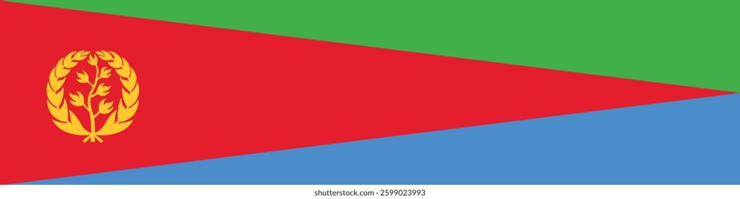 Flag of Eritrea. Eritrea flag long banner digital vector illustration