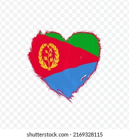Flag Of Eritrea in love texture brush  with transparent background, vector illustration in eps file