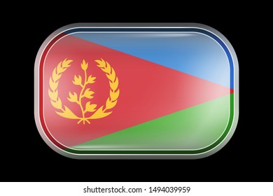 Flag of Eritrea. Matted Vector Icon. Vector Rectangular Shape with Rounded Corners