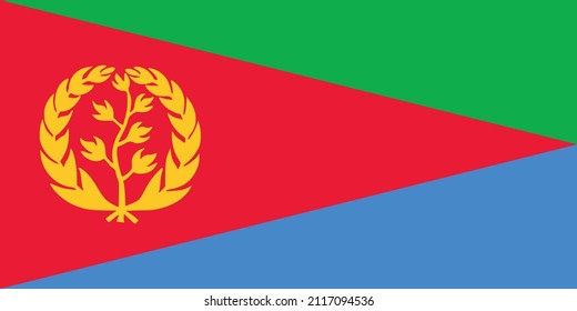 Flag of Eritrea National Flag Vector Illustration as EPS 10. 