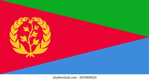 Flag of Eritrea. Official colors. Correct proportion. Vector illustration