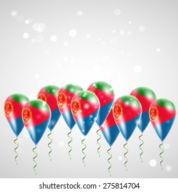 Flag of Eritrea on balloon. Celebration and gifts. Balloons on the feast of the national day. 