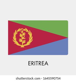 Flag of Eritrea on gray background. Vector illustration in trendy flat style. EPS 10.