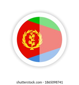 Flag of Eritrea. Round icon.