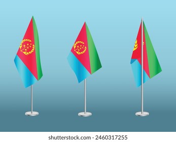 Flag of Eritrea with silver pole