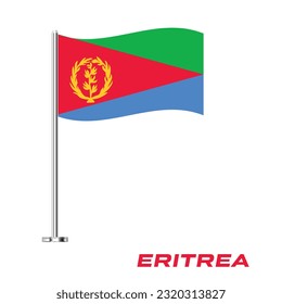 Flag of Eritrea, Table Flag of Eritrea, Vector Illustration, Wavy Table Flag of Eritrea.