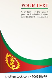 Flag of Eritrea, template for the award, an official document with the flag of Eritrea, country in East Africa
