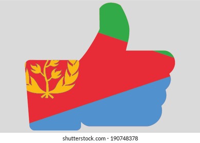 The flag of Eritrea in a Thumbs Up Icon