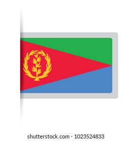 Flag of Eritrea. Vector illustration of a stylized flag. The slit in the paper with shadows. isolated on white.