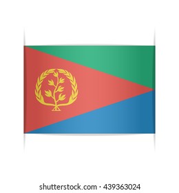 Flag of Eritrea. Vector illustration of a stylized flag. The slit in the paper with shadows. Element for infographics.