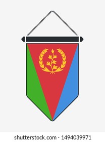 Flag of Eritrea. Vector Sign and Icon. Vertical Pennant. Vector Isolated