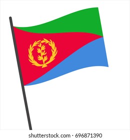 Flag of Eritrea , Eritrea flag waving isolated vector illustration