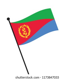 Flag of Eritrea,Eritrea flag waving isolated vector illustration