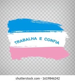 Flag of Espirito Santo from brush strokes. Federal Republic of Brazil. Flag Espirito Santo of Brazil on transparent background for your web site design, logo, app, UI. Brazil. Stock vector. Eps 10