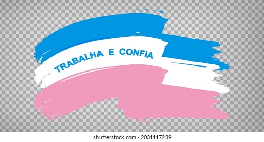 Flag of Espirito Santo from brush strokes. Flag Espirito Santo of Brazil waving on transparent background for your web site design, app, UI. Brazil. Stock vector. EPS10.