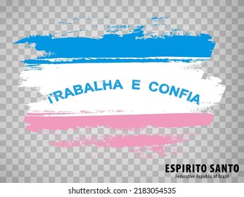 Flag of Espirito Santo from brush strokes. Federal Republic of Brazil. Flag Espirito Santo of Brazil on transparent background for your web site design, app, UI. Brazil. Stock vector. EPS10.