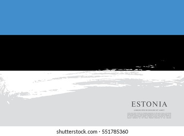 Flag of Estonia, brush stroke background