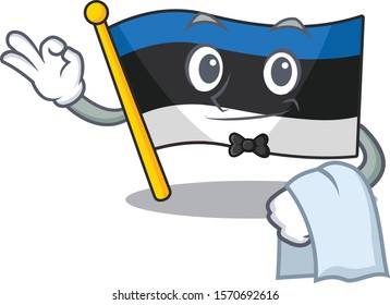 Flag estonia Character on A stylized Waiter look