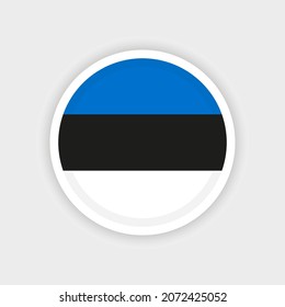 Bandera de Estonia con marco circular y fondo blanco