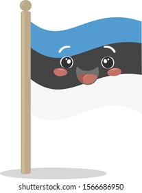 Flag of Estonia. cute vector illustration for sticker