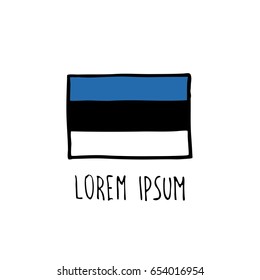Flag of Estonia doodle icon