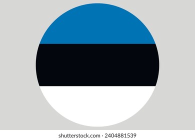 Flag of Estonia. Estonian national symbol in official colors. Template icon. Abstract vector background. Round glass light ball, 3D big bubble, sphere.