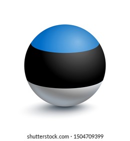 Flag of Estonia in the form of a ball. Vector illustration